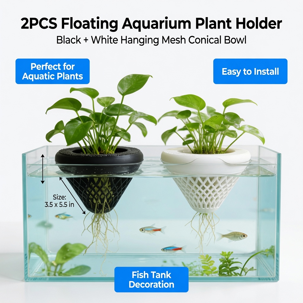 2PCS Floating Aquarium Plant H - Plant Aquarium Pot 评论和价格