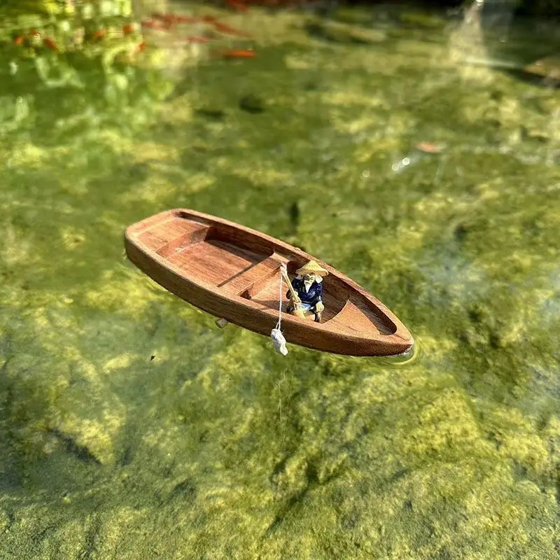 Handmade Wooden Boat Mini Floa - Aquarium Driftwood 评论和价格